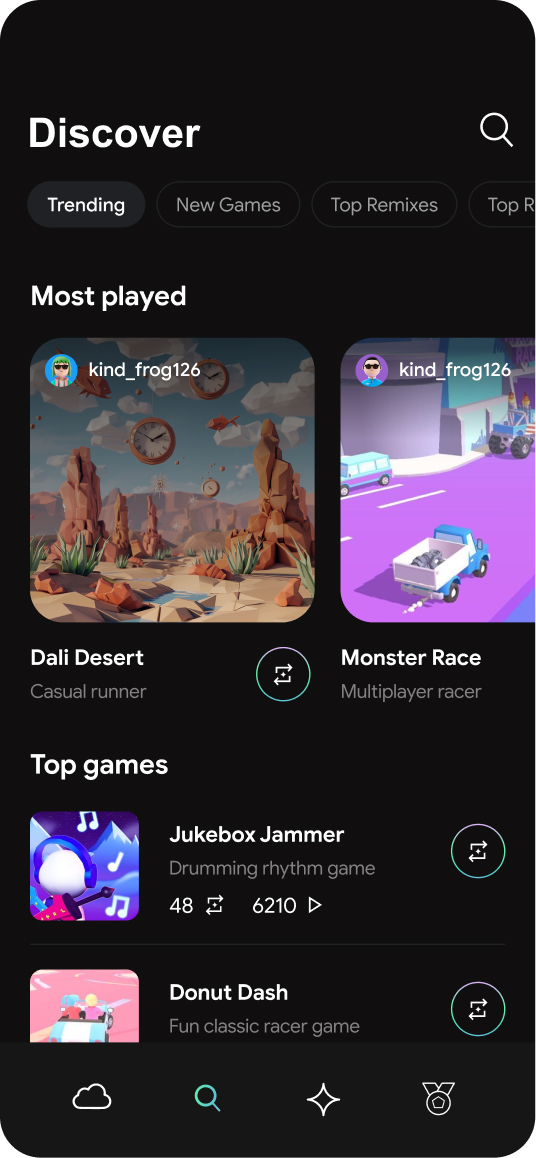 Discover screen