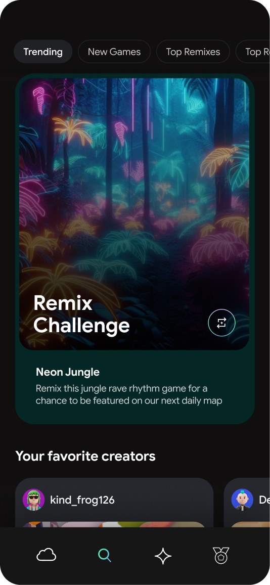 Remix Challenge screen
