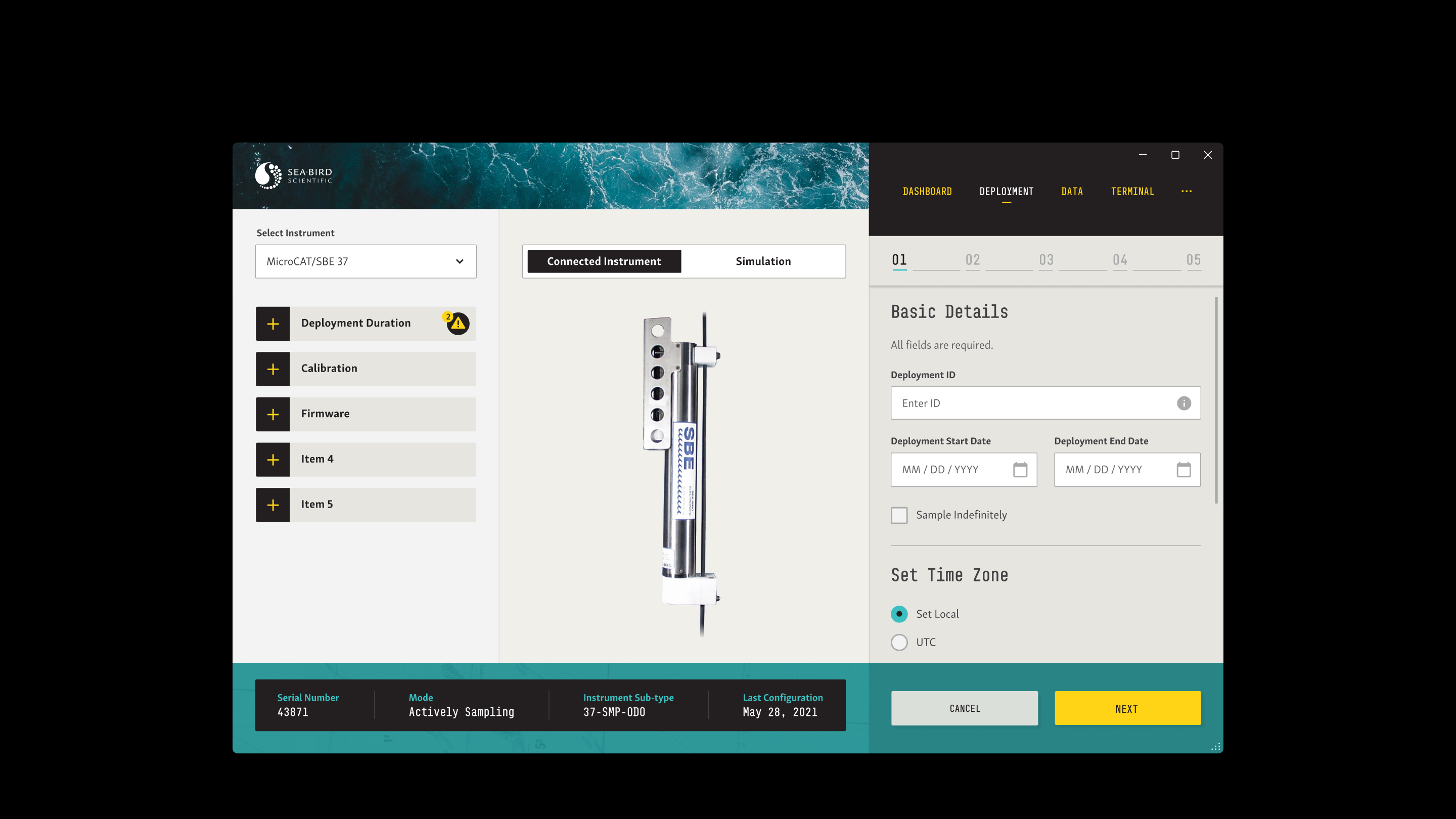 Sea-Bird Scientific screen 4