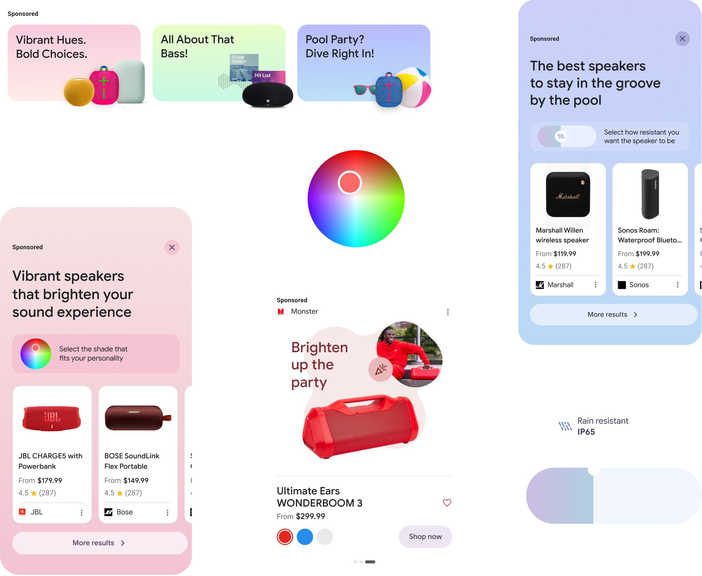 GenAI Color and Shopping UI showcase