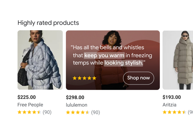 Highly rated products