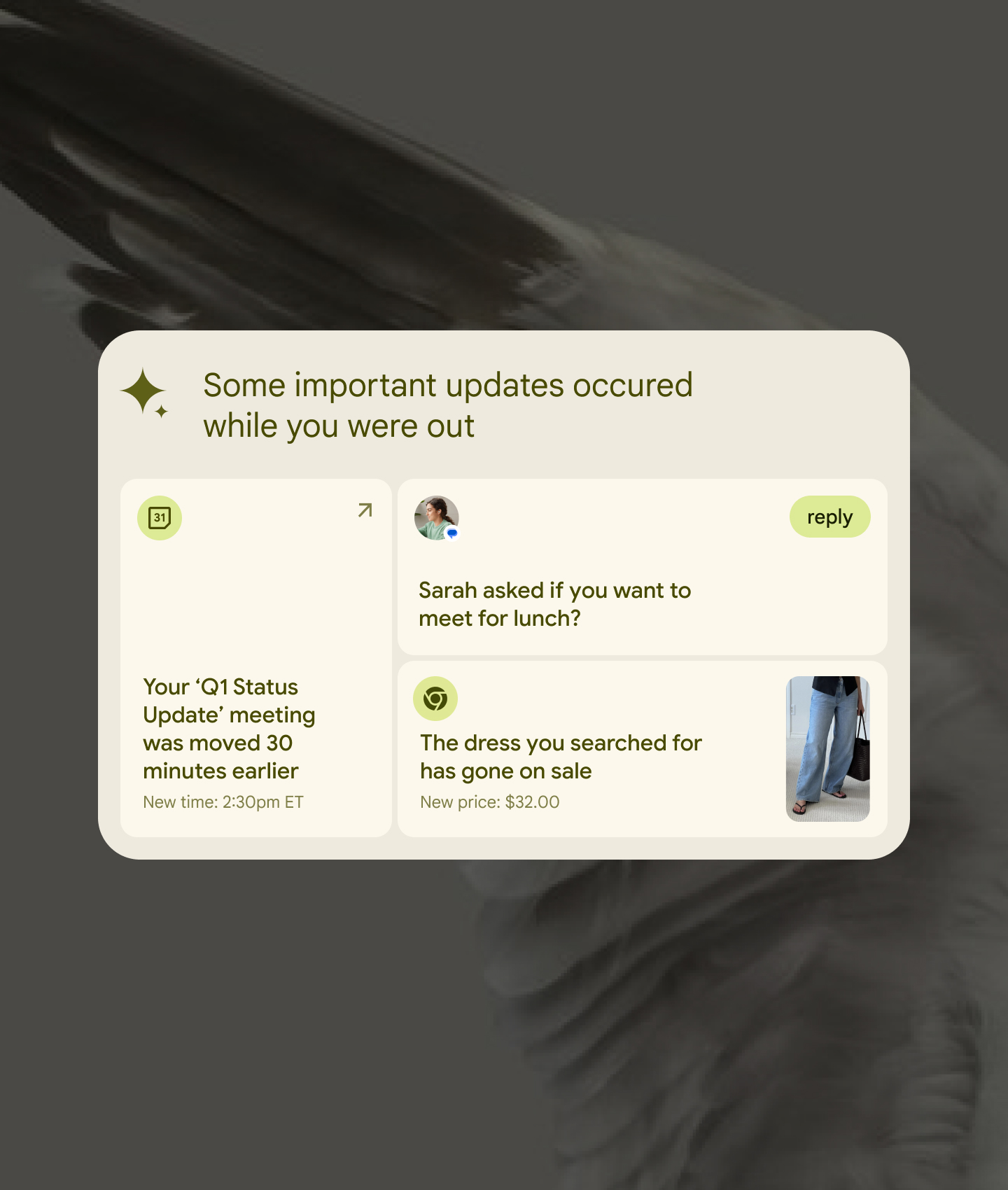 Concept 02 — Lock screen as a proactive briefing